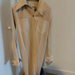 Nanushka Beige Long Sleeve Shirt Dress